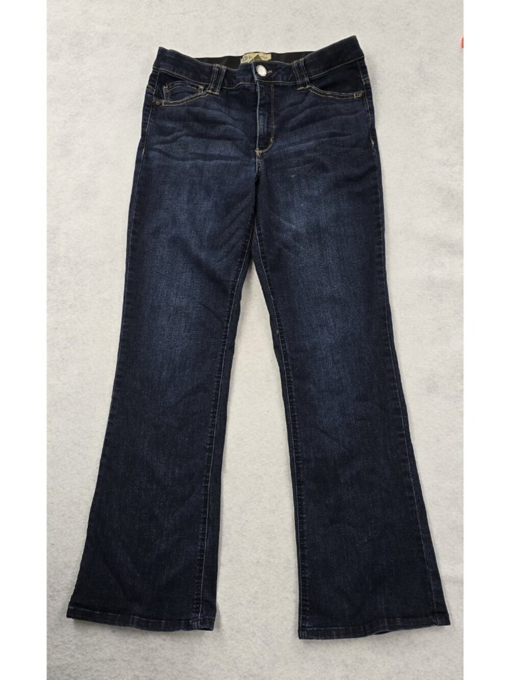 Democracy “Ab” Solution It Bitty Bootcut Stretch Denim Jeans Size 12 Dark Wash